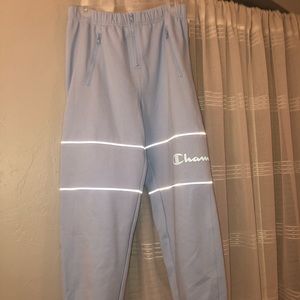 NWT Blue reflective champion sweatpants